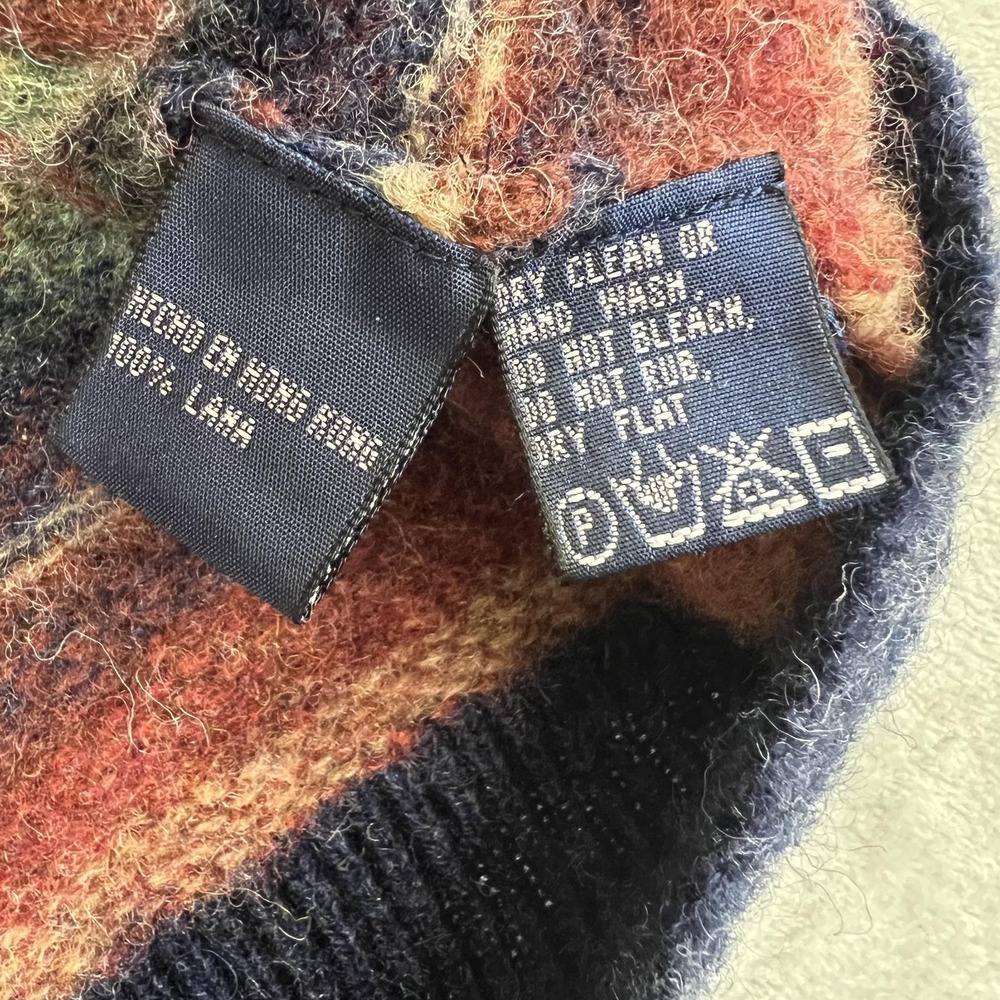 Vintage Nautica Sweater Mens Large Multicolor Wool Crewneck Knit Hong Kong 90s - Picture 4 of 8
